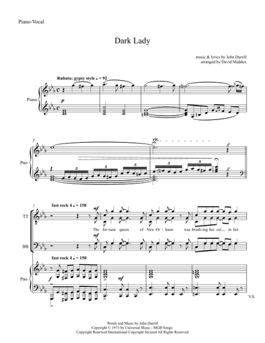 Dark Lady (arr. David Maddux)