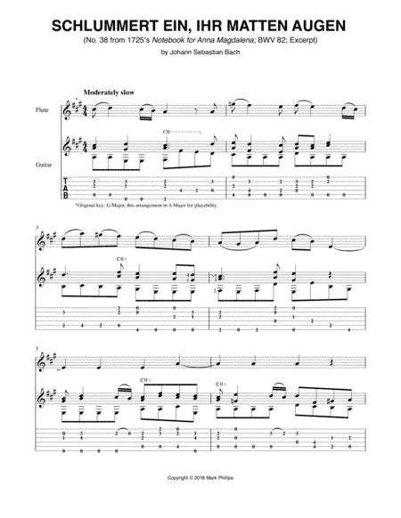 Schlummert ein, ihr matten Augen (BWV 82) (arr. Mark Phillips)
