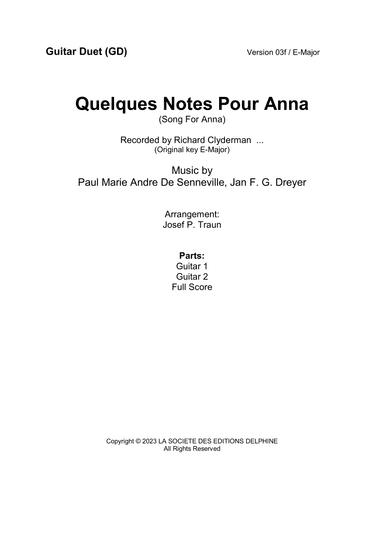 Quelques Notes Pour Anna (arr. Josef Peter Traun)