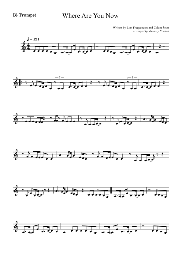 Where Are You Now (arr. Zachary Corbett)