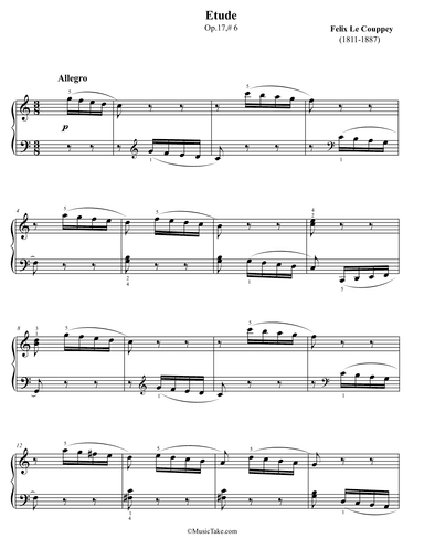 Le Couppey Etude for 5 fimgers (arr. Ben Choupak)