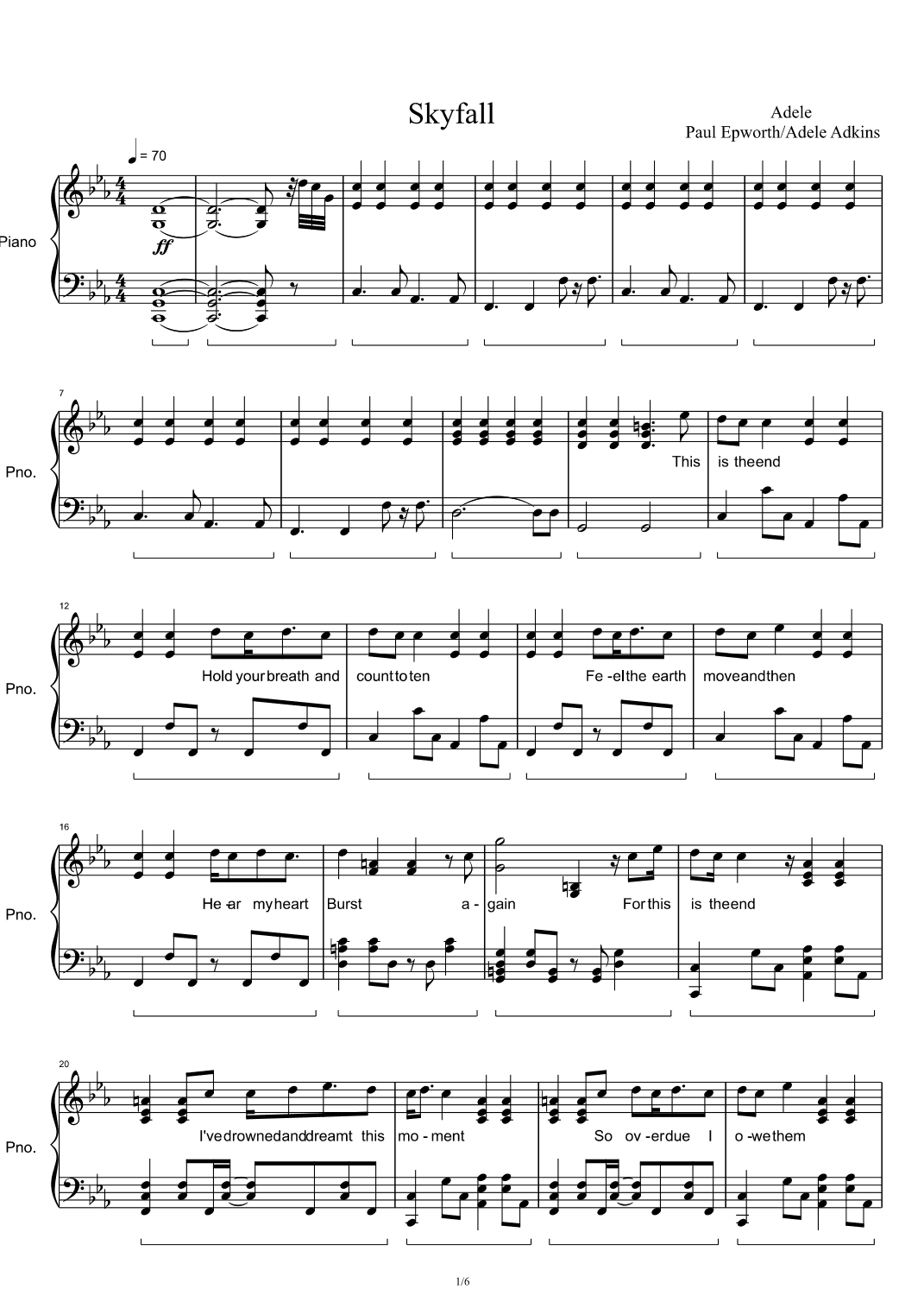 Skyfall (arr. Adele Adkins)