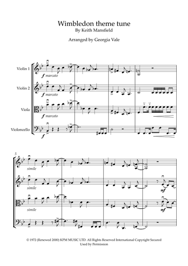 Light And Tuneful (wimbledon Opening Theme) (arr. Georgia Vale)