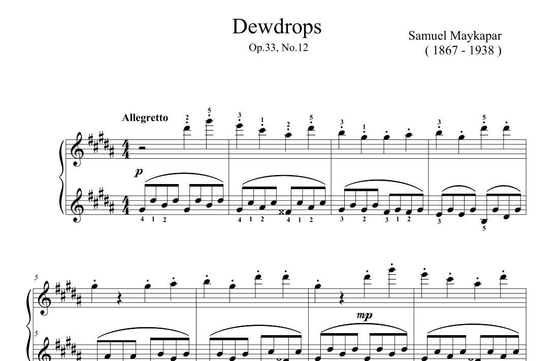 Maykapar Dewdrops Op.33 No.12 (arr. Ben Choupak)