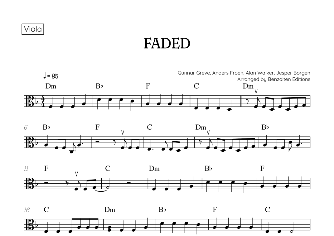Faded (arr. Benzaiten Editions)