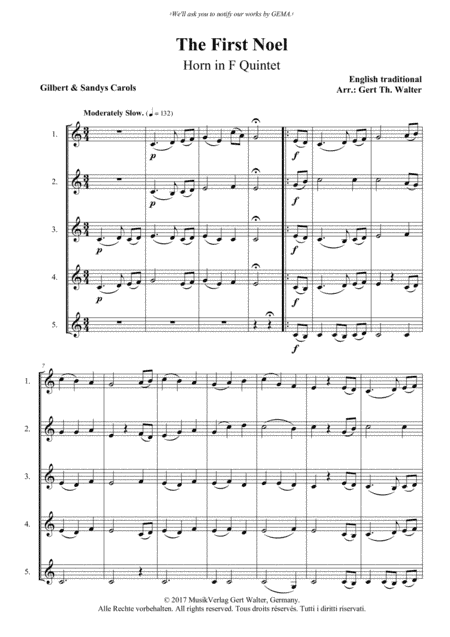 The First Noel (arr. Gert Th. Walter)