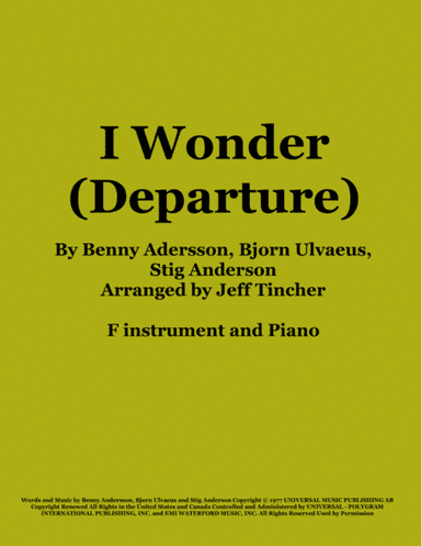 I Wonder (arr. Jeff Tincher)