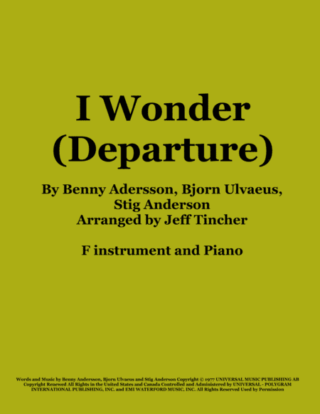 I Wonder (arr. Jeff Tincher)