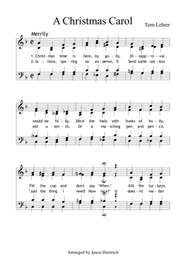 A Christmas Carol (Tom Lehrer) (arr. Arranged by Jason Hentrich)