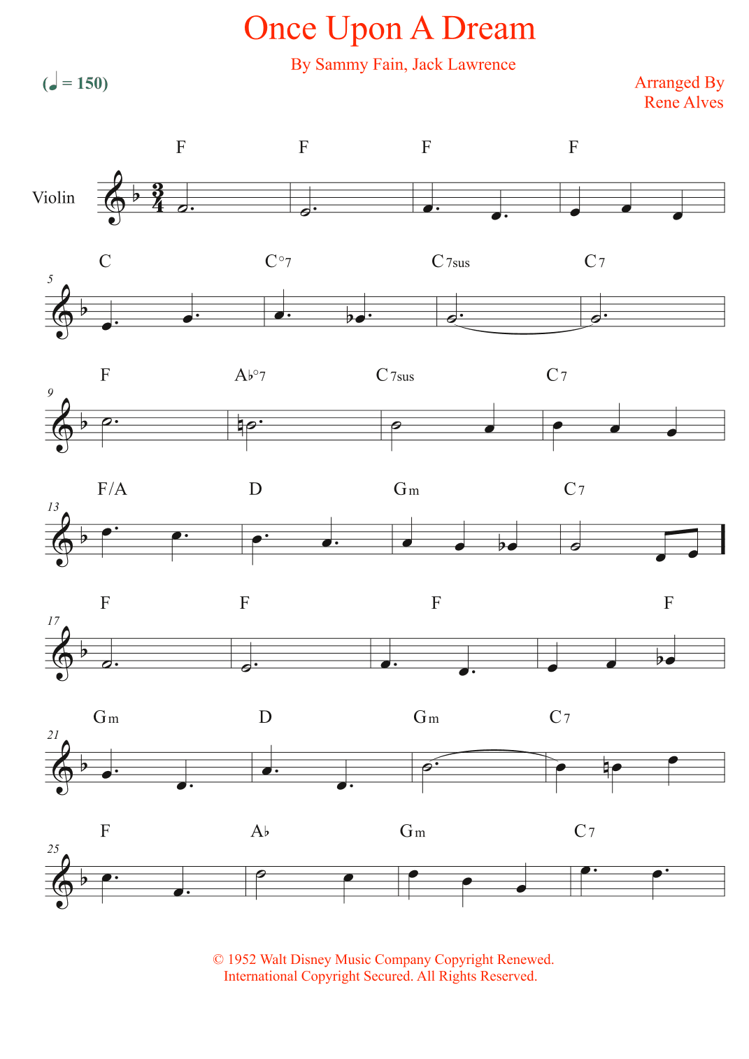Once Upon A Dream (arr. Rene Alves)