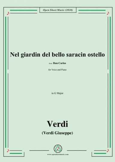 Verdi-Nel giardin del bello saracin ostello,in G Major,for Voice and Piano (arr. MSM)