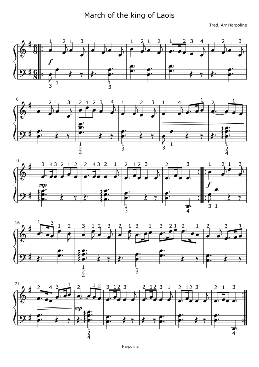 March of the king of Laois (arr. Harpoline)
