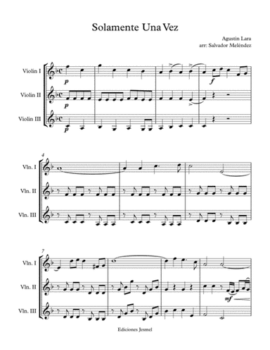 Solamente Una Vez (Only One Time) (arr. Salvador Meléndez)