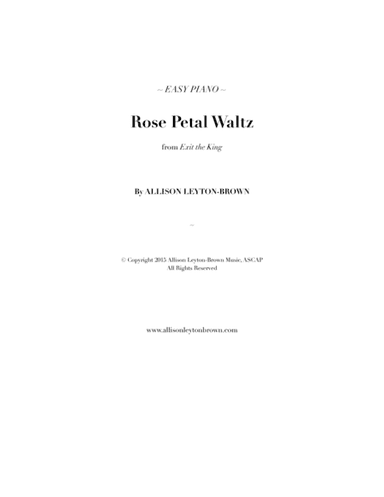 Rose Petal Waltz - Easy Piano Solo - by Allison Leyton-Brown
