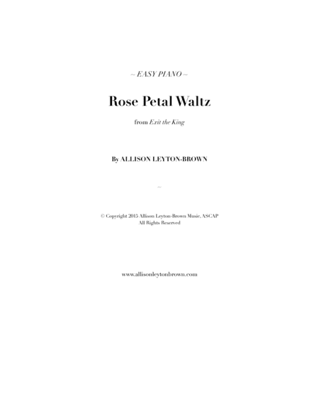 Rose Petal Waltz - Easy Piano Solo - by Allison Leyton-Brown