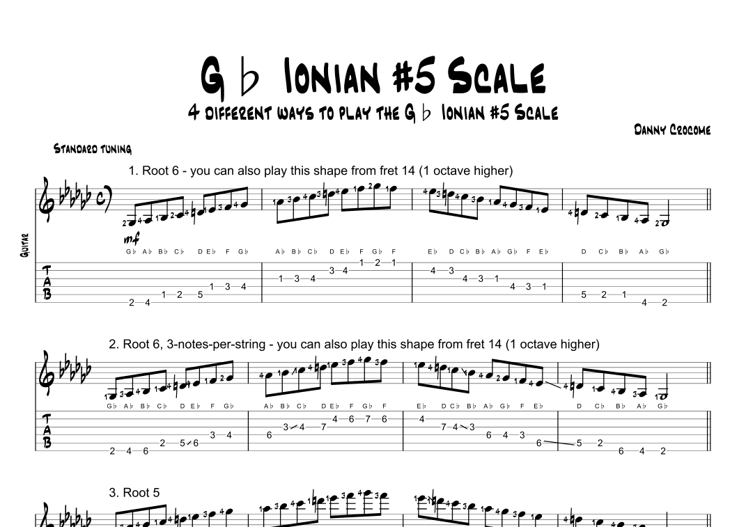 Gb Ionian #5 Scale (4 Ways to Play)