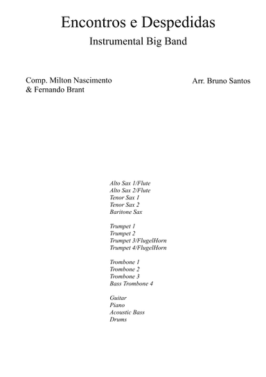 Encontros e Despedidas (arr. Bruno Santos)