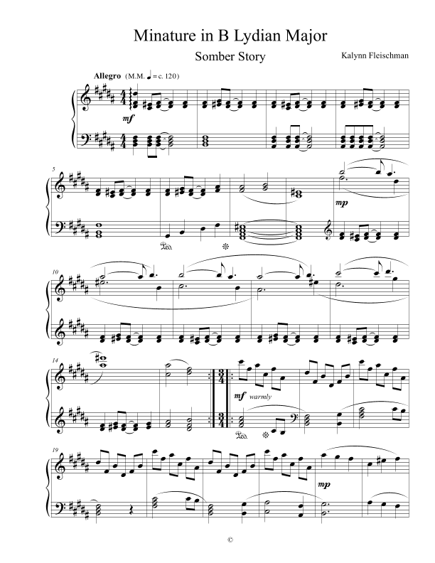 Miniature in B Lydian Major: Somber Story