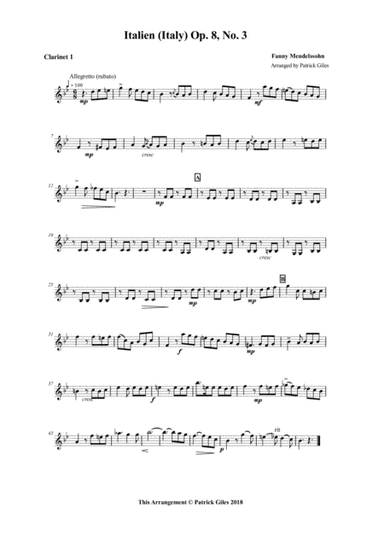 Italy ("Italien") by Fanny Mendelssohn (arr. Patrick Giles)