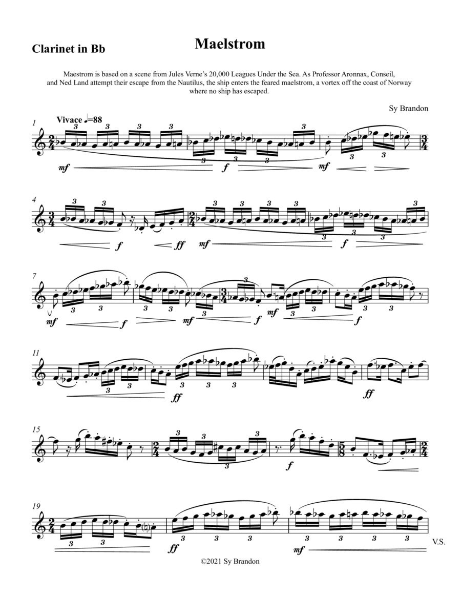 Maelstrom for Solo Clarinet