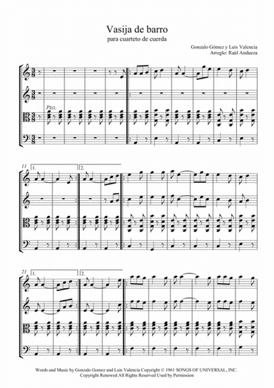 Vasija De Barro (arr. Raúl Andueza Blanco)