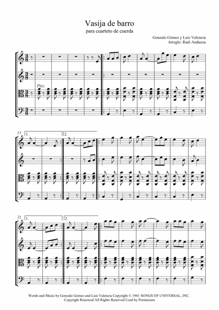 Vasija De Barro (arr. Raúl Andueza Blanco)