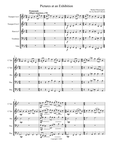 Pictures at an Exhibition for Brass Quintet (arr. David P. Brown)
