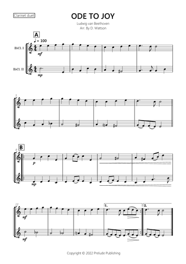Ode To Joy (arr. D. Wattson)