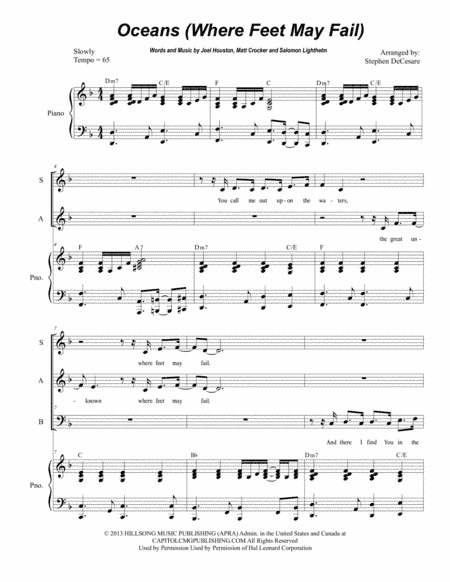 Oceans (Where Feet May Fail) (arr. Stephen DeCesare)