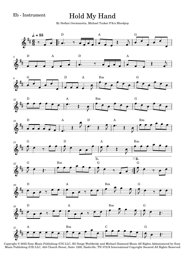 Hold My Hand (arr. Fabio Eduardo de Oliveira)