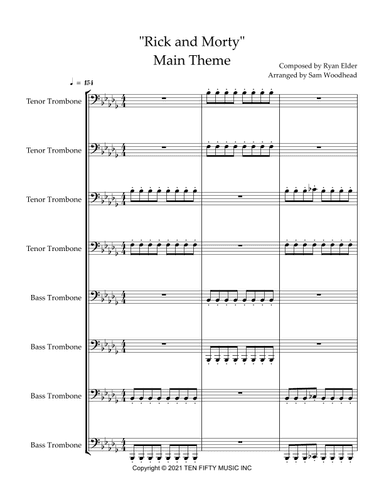 Rick And Morty Theme (arr. Sam Woodhead)