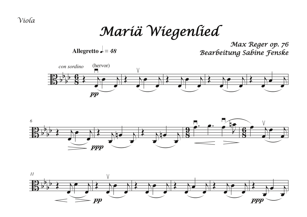 Mariae Wiegenlied (Maria’s Lullabye) (arr. Sabine Fenske)