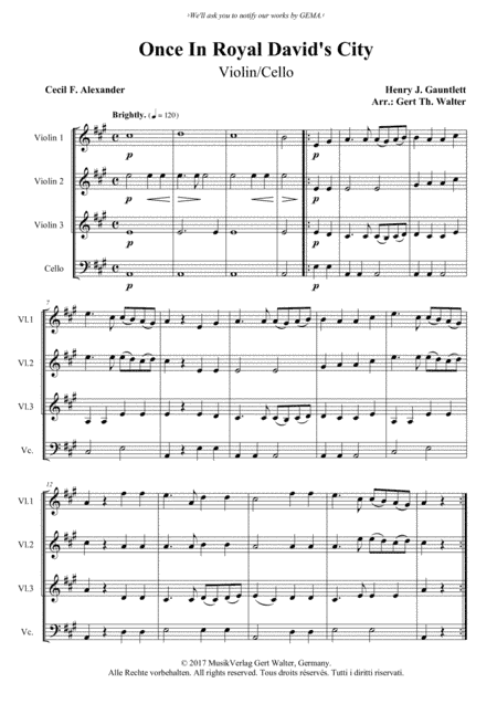 Once In Royal David's City (arr. Gert Th. Walter)