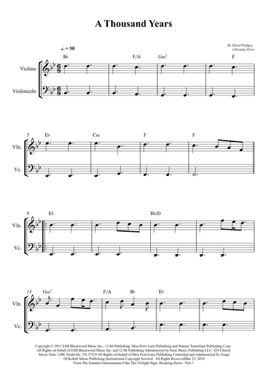 A Thousand Years (arr. Wesley S. SIlva)
