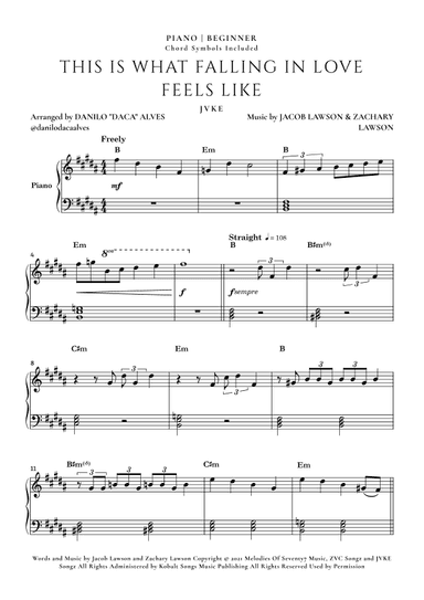 This Is What Falling In Love Feels Like (arr. Danilo "Daca" Alves)
