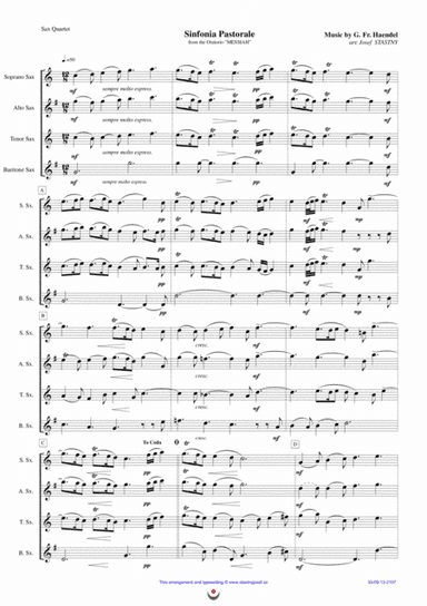 Sinfonia Pastorale (Messiah) (arr. Josef STASTNY)