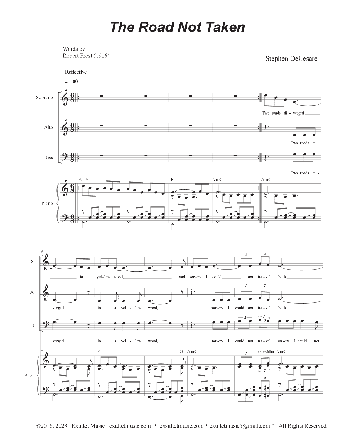 The Road Not Taken (Vocal Trio - (SAB)