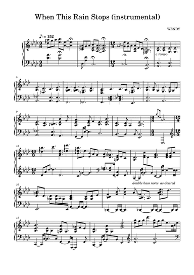 When This Rain Stops (arr. Raymond Feng)