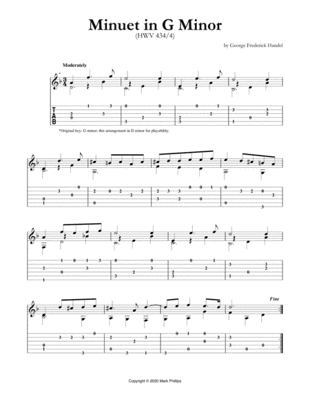 Minuet in G Minor (HWV 434/4) (arr. Mark Phillips)