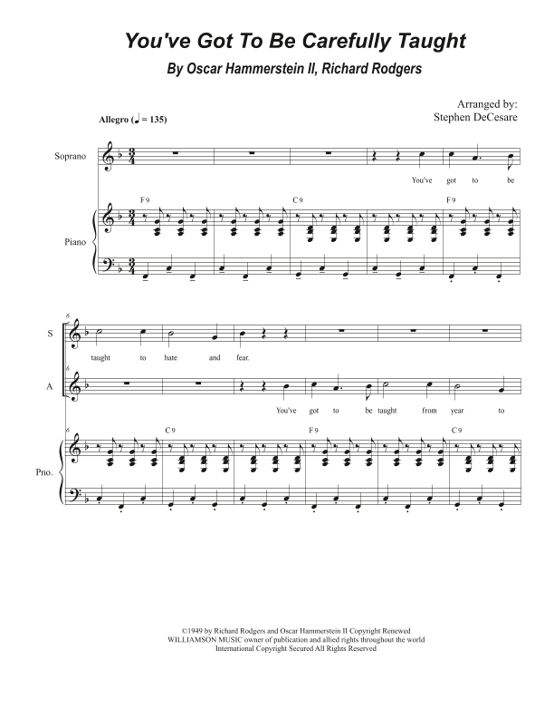 You've Got To Be Carefully Taught (arr. Stephen DeCesare)