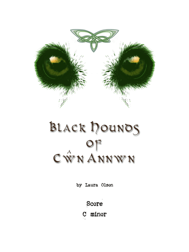 Black Hounds of Cwn Annwn for Harp Ensemble (C minor) - Score Only