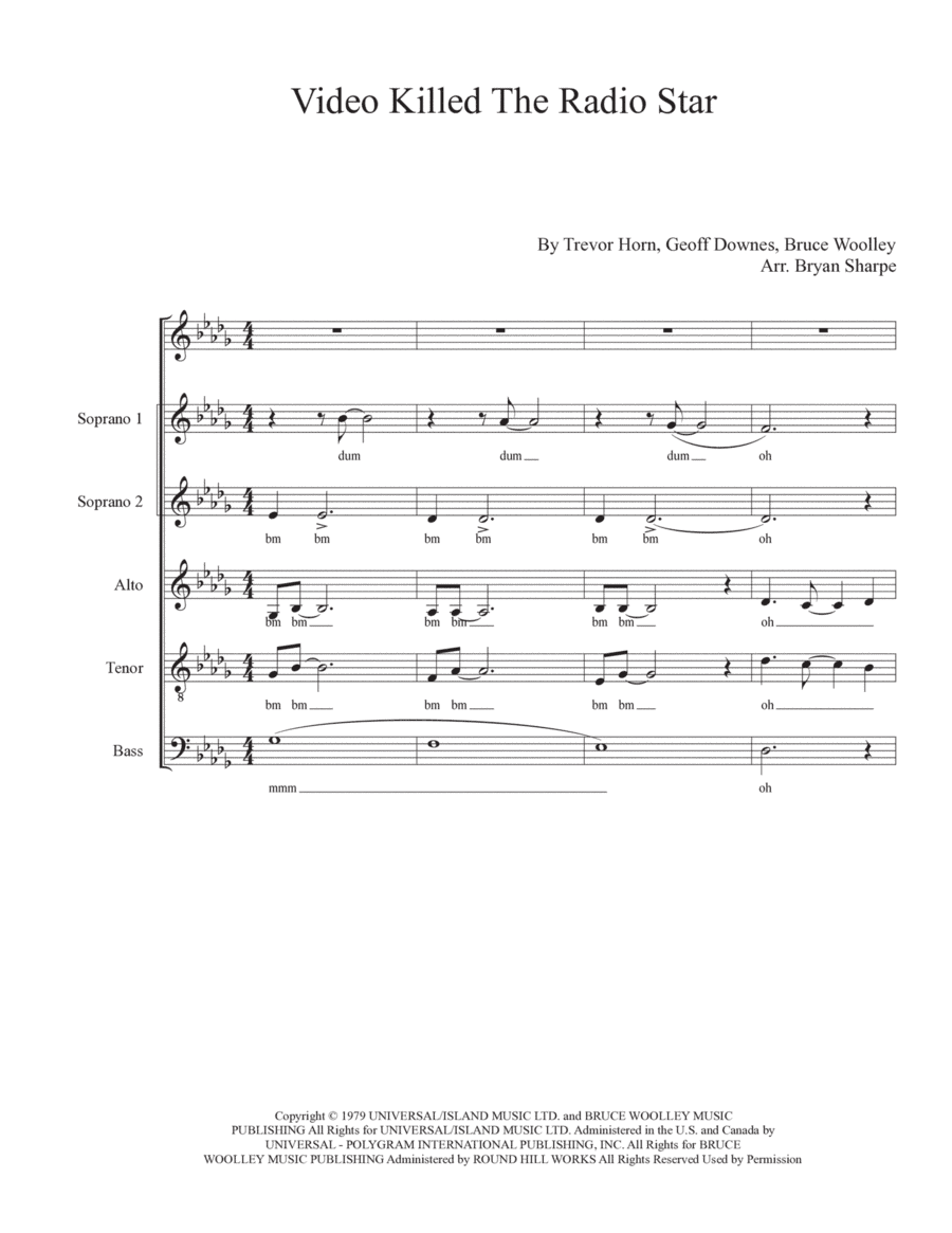 Video Killed The Radio Star (arr. Bryan Sharpe)