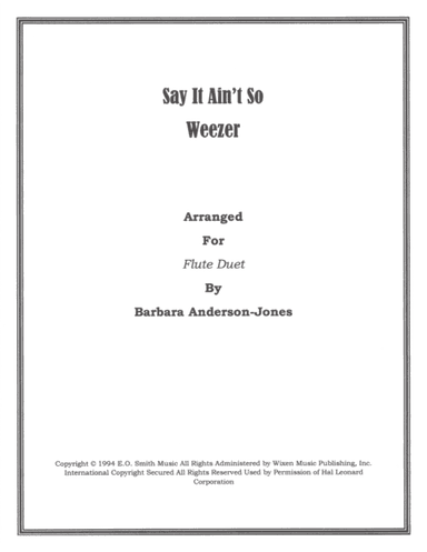 Say It Ain't So (arr. Barbara Anderson-Jones)