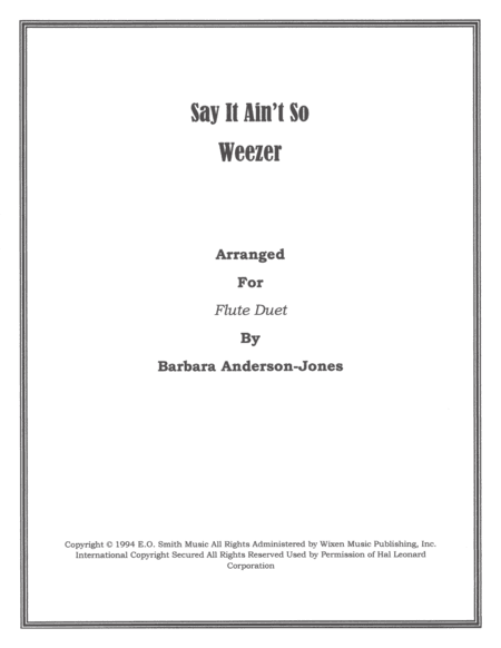 Say It Ain't So (arr. Barbara Anderson-Jones)