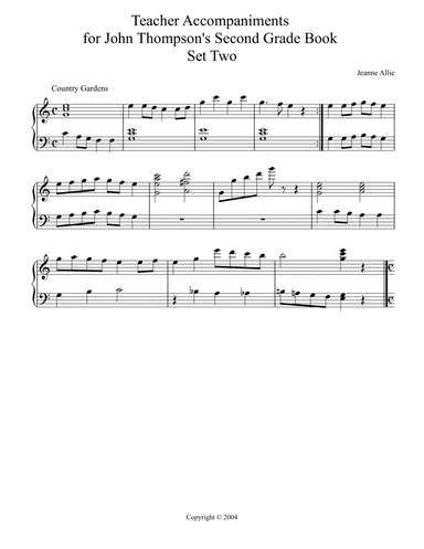 Teacher Accompaniments for John Thompson's Second Grade book, Set 2