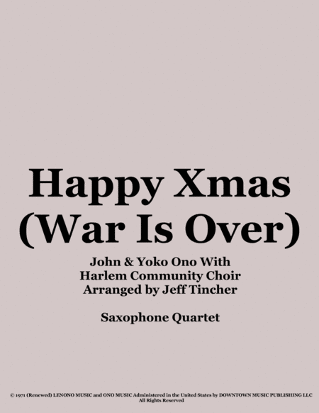 Happy Xmas (war Is Over) (arr. Jeff Tincher)