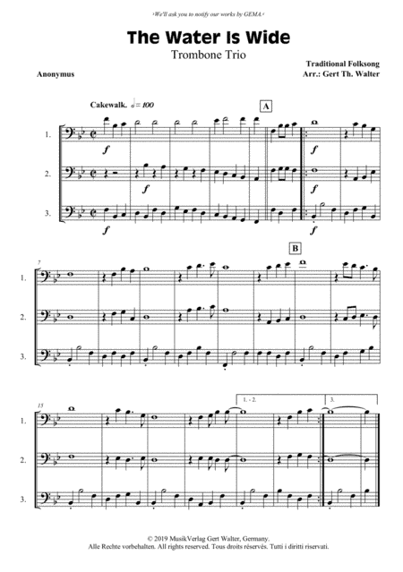 The Water Is Wide (arr. Gert Th. Walter)
