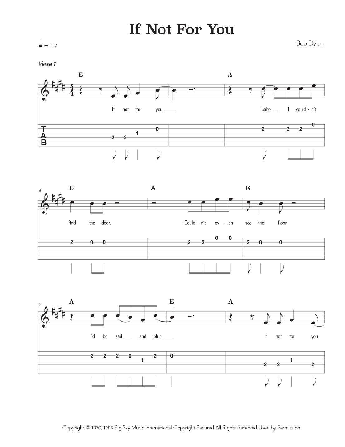 If Not For You (arr. Riverside Guitar School)
