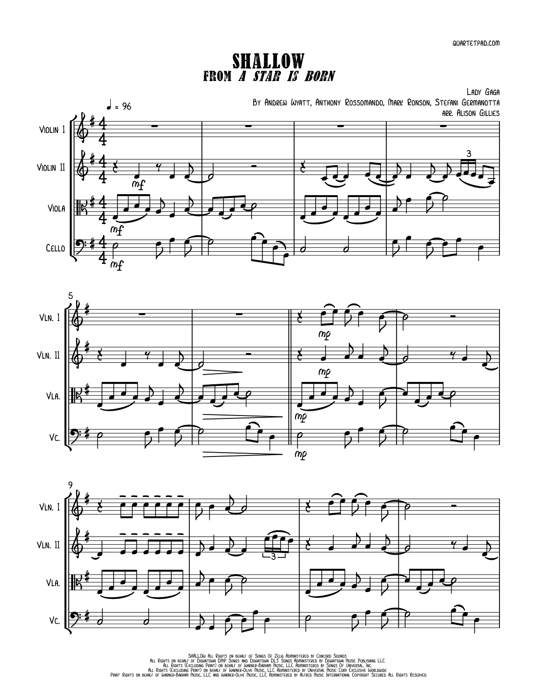 Shallow (arr. Alison Gillies)