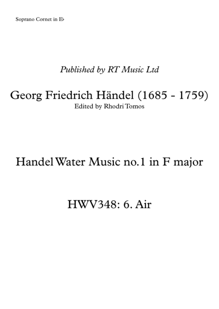 Handel HWV348 no.5 Air - solo parts (arr. Rhodri Tomos)